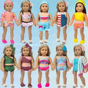 18 inch doll summer swimsuit set clothes accessories detailed display for 45cm dolls sale