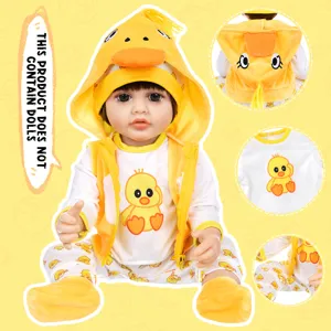 22 inch reborn doll clothes cute yellow duck winter hoodie outfit accessories wholesale