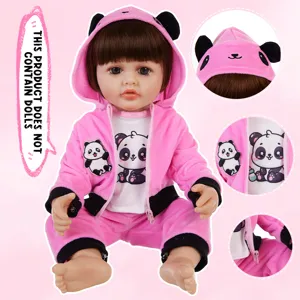 22 Inch Reborn Doll Clothes Cute Panda Plush Hooded Outfit Set For 55CM Vinyl Dolls