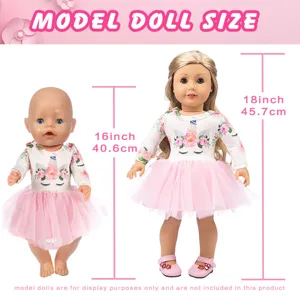 18 inch doll dress set 45cm princess gauze skirt for American girl doll clothes display size.