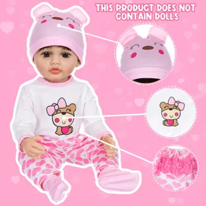 Cute 22 inch reborn baby doll clothes set with hat shirt pants for cute doll accessories detail