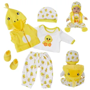 18 inch doll clothes cute yellow duck outfit set for 45cm baby doll clothing accessories