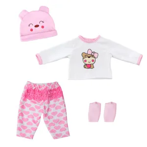 Reborn baby doll clothes 22 inch cute cartoon bear outfit set for 55cm doll accessories