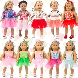 18 inch American girl doll clothes set cute princess tutu dresses for 45cm dolls wholesale