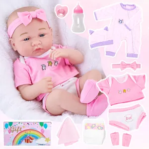15 inch reborn pop set zachte siliconen baby metgezel speelgoed cadeau voor meisjes