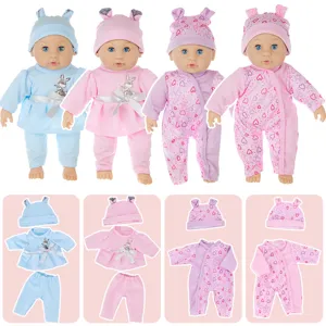 30cm Reborn Babypuppe Set mit süßer Kleidung, weicher Stoff Körper Kleinkind Spielzeug für Großhandel.