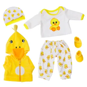 Cute Cartoon Animal Doll Clothes Outfit For 18 Inch 45cm Dolls Yellow Duck Bear Fashion Toy Accessories Kids Gift