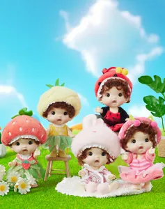 10cm DIY mini vinyl dress up doll set, cute cartoon action figure details for kids play.