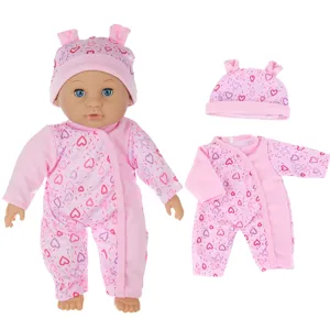 30cm Reborn Puppe Weich Vinyl Neugeborenes Baby Puppe mit süßem rosa Herz Kleidung Set