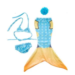18 zoll puppen meerjungfrau kostüm set enthält bikini oberteil hose schwanz und blumen haar