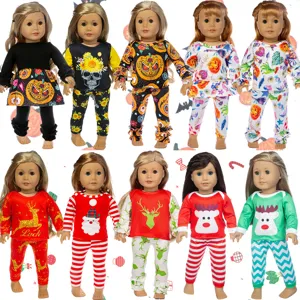 18 inch American girl doll clothes set Halloween and Christmas outfits for 45cm dolls