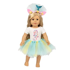 18 zoll puppenkleidung meerjungfrau tutu outfit prinzessin kleid set für puppen zubehör