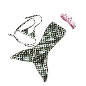 Détails de l'ensemble de costume de sirène pour poupée 18 pouces avec queue et bikini.