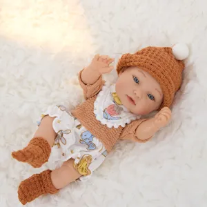 Lifelike Reborn Baby Doll Toy Vinyl Newborn Baby Dolls Knit Sweater Outfits Cute Sleeping Reborn Dolls For Kids Gift