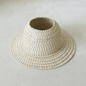 Miniature woven straw hat accessory for dolls cute sunhat stylish handmade miniature headwear