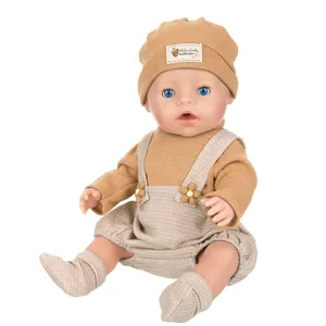 Cute 43cm doll clothes set winter knit hat sweater overalls socks for baby dolls