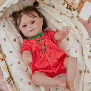 Joli vêtement poupée reborn 18-22 pouces grenouillère pastèque rouge jolie tenue bébé.