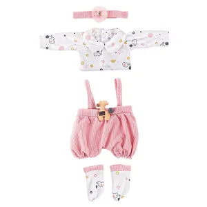Doll clothes set for 18 inch American girl dolls and 43cm baby dolls, includes top, pants, socks.