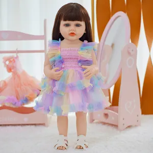 Reborn doll clothes 18-22 inch cute colorful mesh dress set for baby doll accessories new
