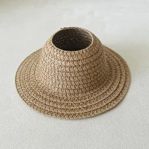 Woven straw sun hat for doll accessories, cute mini sunhat for plush toy styling and dress up.