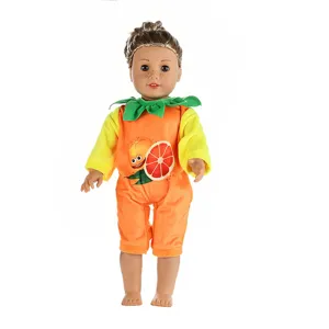 18 pollici vestiti bambola carino tuta arancione primavera autunno 45cm vestito bambola