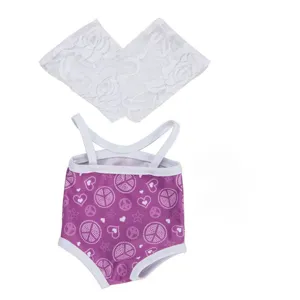 Vêtements de poupée de 18 pouces maillot de bain violet avec de jolies manches en dentelle