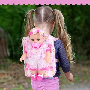 30cm Reborn Baby Puppe Rucksack Set Süßes Spielzeug Tragetasche Geschenk für Mädchen