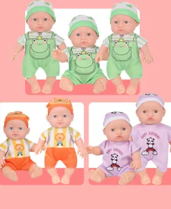 25cm vinyl baby dolls cute simulation doll set with green frog orange lion outfits toy