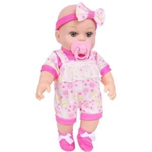 30cm Reborn Baby Puppe Spielzeug Set Süßer Rosa Strampler Schnuller für Kinder