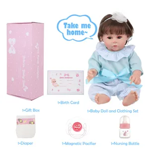 Poupée Reborn 20 Pouces Ensemble de Jouets avec Boîte Cadeau Certificat Tétine Biberon