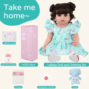 Ensemble de poupee reborn bebe 20 pouces avec vetements biberon coffret et accessoires