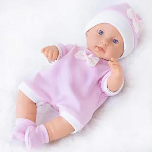 Realistic Vinyl Baby Reborn Doll Lifelike Newborn Infant Doll Toy With Pink Outfit Set For Kids Companion Comfort