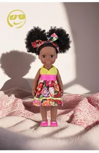 35cm Black Baby Doll 14 Inch African Doll Toy Cute Curly Hair Doll for Kids Gift