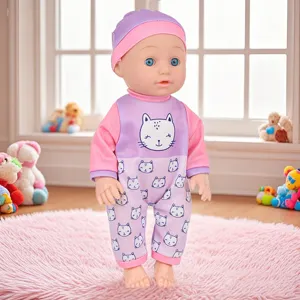 Poupée Bébé Reborn 30cm En Vinyle Jolie Tenue de Chat Douce Poupée Compagnon pour Enfants et Éducation