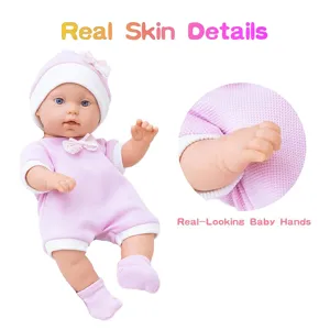30cm vinyl reborn baby doll detail close-up showcasing realistic skin texture and cute hands.