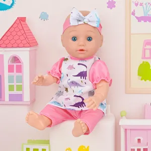 Poupée reborn de 30 cm poupon en vinyle simulation bébé jouet de compagnie avec tenue de dinosaure.