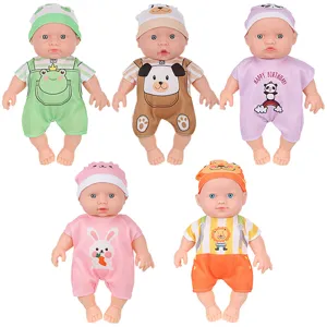 Realistic Baby Doll Vinyl Simulation Infant Doll Toy With Animal Outfits Cartoon Dress Up Doll For Children Education Gift