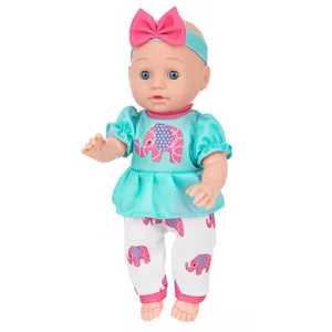30cm Poupée Reborn Bébé Mignonne en Vinyle avec Vêtements Éléphant et Bandeau Image Principale
