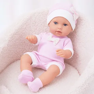 30cm reborn baby doll realistic vinyl infant toy in cute pink outfit with hat and socks