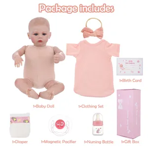 Poupée Reborn de 20 Pouces Vue Détaillée Avec Ensemble Complet Vêtements Sucette et Coffret Cadeau