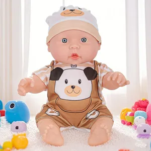 25cm Vinyl Simulation Baby Doll with Cute Cartoon Outfit Early Education Children Toy