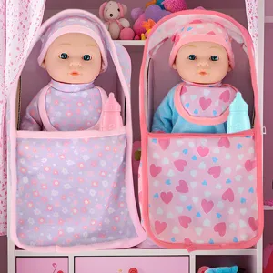 9,5 Zoll Vinyl Babypuppe Spielset Puppenhaus Spielzeug mit Tragetasche und Flasche