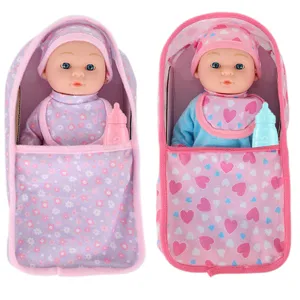 Süßes 9,5-Zoll Vinyl Babypuppen Set mit Tragetasche und Fläschchen Spielzeug für Kinder.