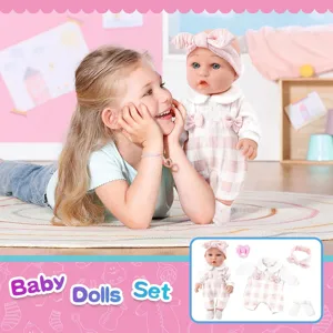 30cm Vinyl Reborn Baby Puppen Set mit süßem Outfit, Stirnband, Socken und Schnuller für Kinder.