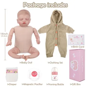 18 inch realistic reborn baby doll set with cute clothes feeding bottle pacifier gift box