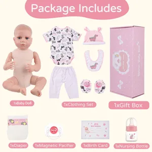45cm reborn baby doll set simulation vinyl infant toy with clothes pacifier bottle gift box