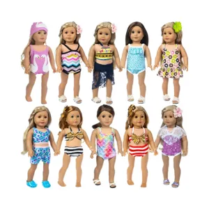 45cm doll summer swimwear set, fashionable outfit collection for 18-inch companion dolls.
