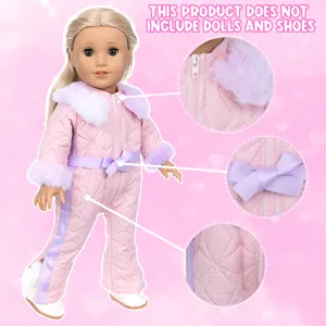 Winter plush doll jumpsuit clothes set for 18 inch American girl dolls fashion apparel