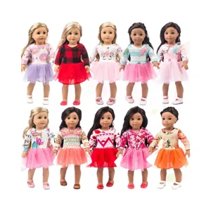 18 inch doll clothes set princess dress tutu skirt cute outfits for 45cm dolls collection