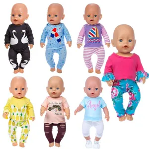 Fashion Baby Doll Clothes Outfits For Baby Dolls Casual Summer Autumn Doll Clothing Top And Bottom Accessories